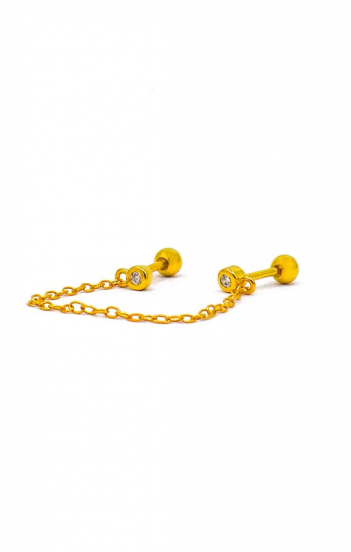 Elegantne mini naušnice sa lančićem, ART860, zlatne boje