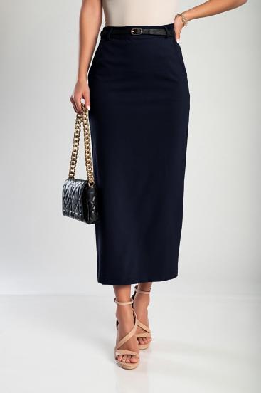 Elegantna midi suknja, plava